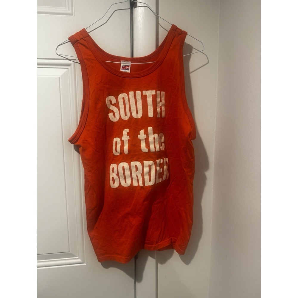 Vintage South‎ Of The Border SC Soffee Tanktop Spellout Men's XL 80s USA Made
